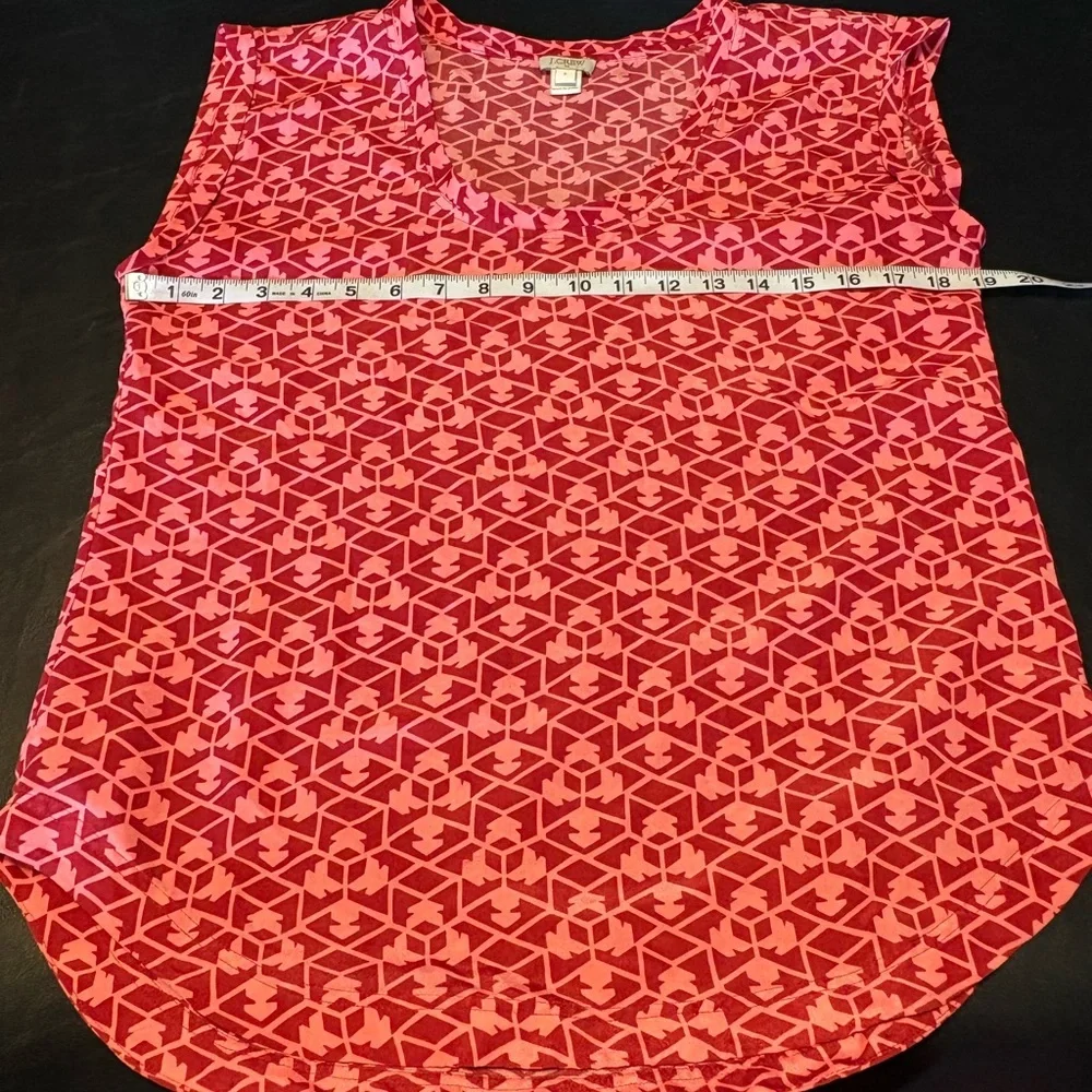 J. Crew Geometric Cap-Sleeve Blouse size 6